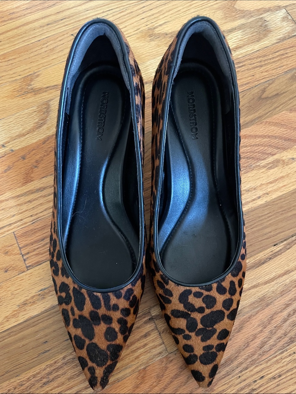 Nordstrom Leopard-Print Pointed Flats - Brown & Black
